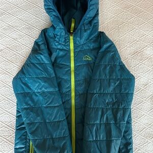 L.L. Bean Kids' Blue Puffer with Yellow Zipper